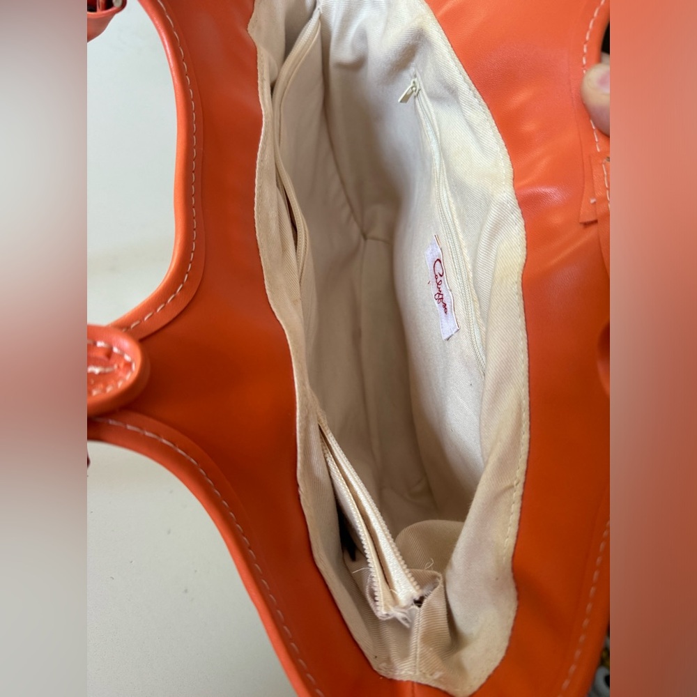 Calypso Orange Straw Handbag - Picture 9 of 9